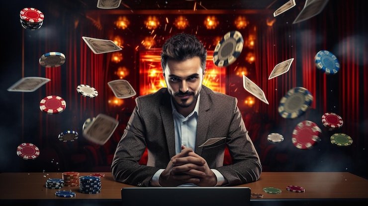 Ilustrasi pemain baru sedang menikmati bonus pendaftaran di platform hiburan digital sahabat11